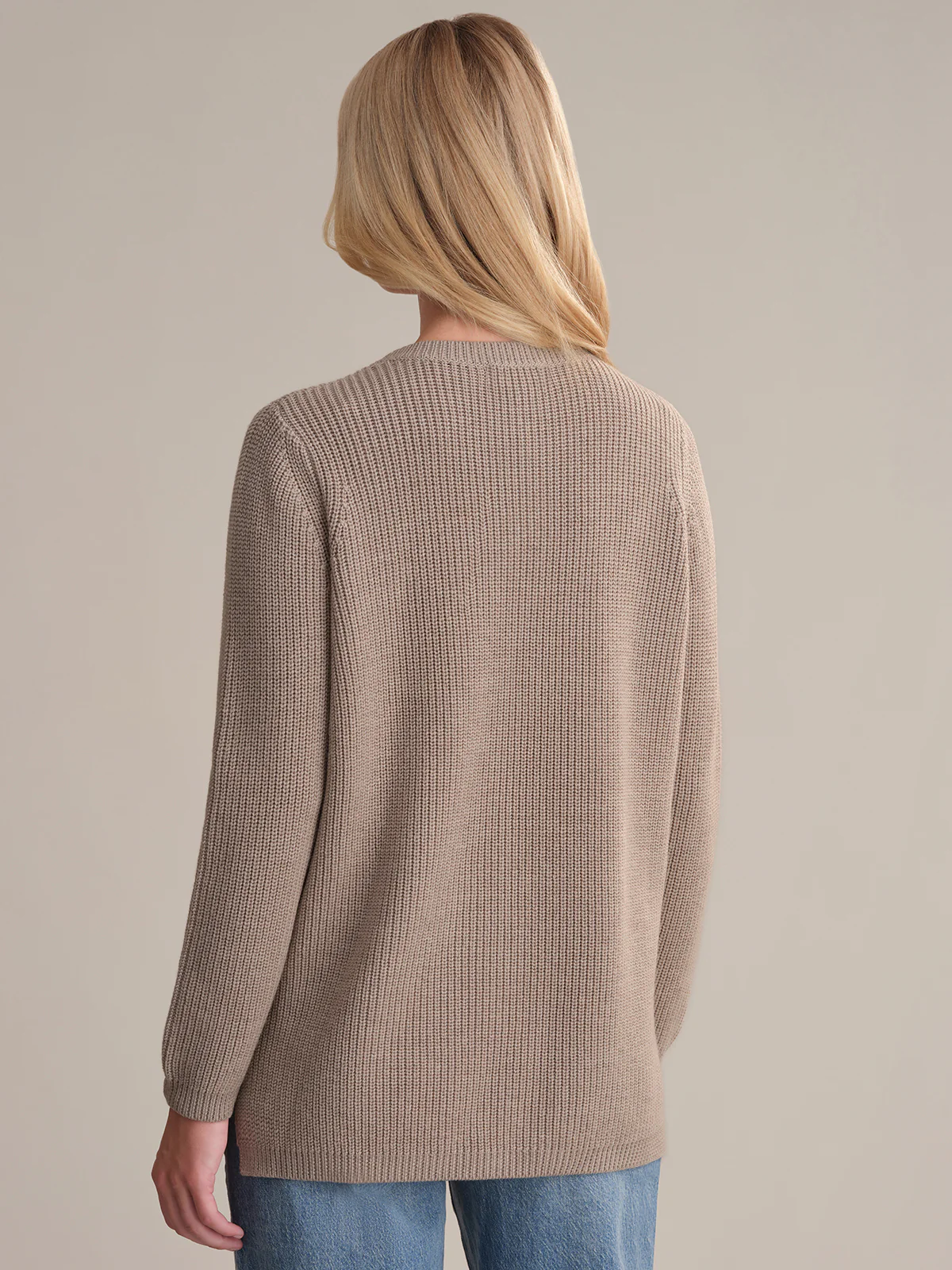 Emma: Wool Crewneck Shaker Stitch Sweater - Image 3