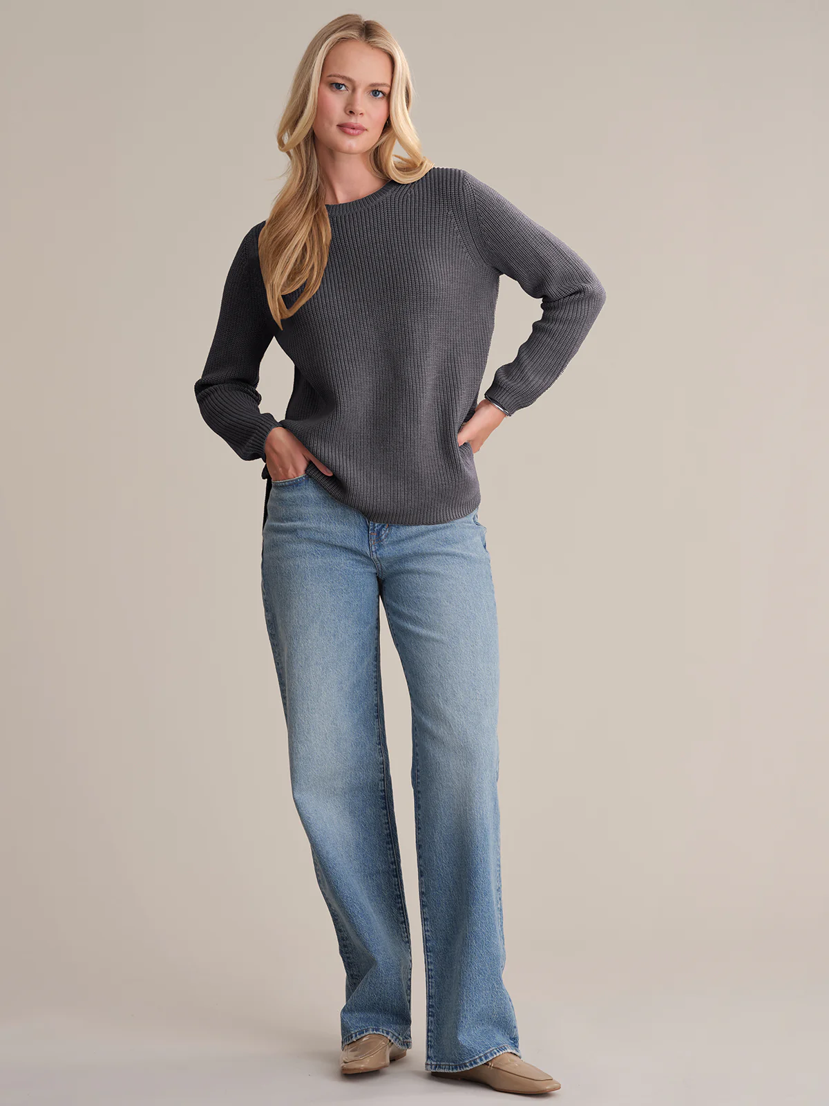 Emma: Wool Crewneck Shaker Stitch Sweater - Image 5