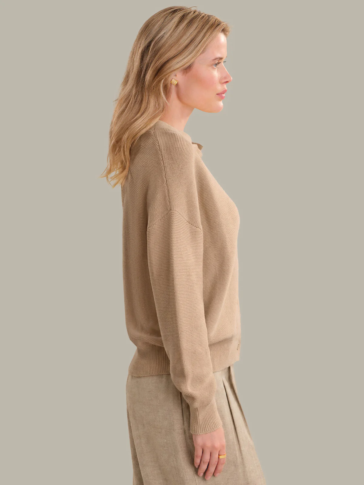 Emy: Crewneck Cotton Cardigan - Image 2