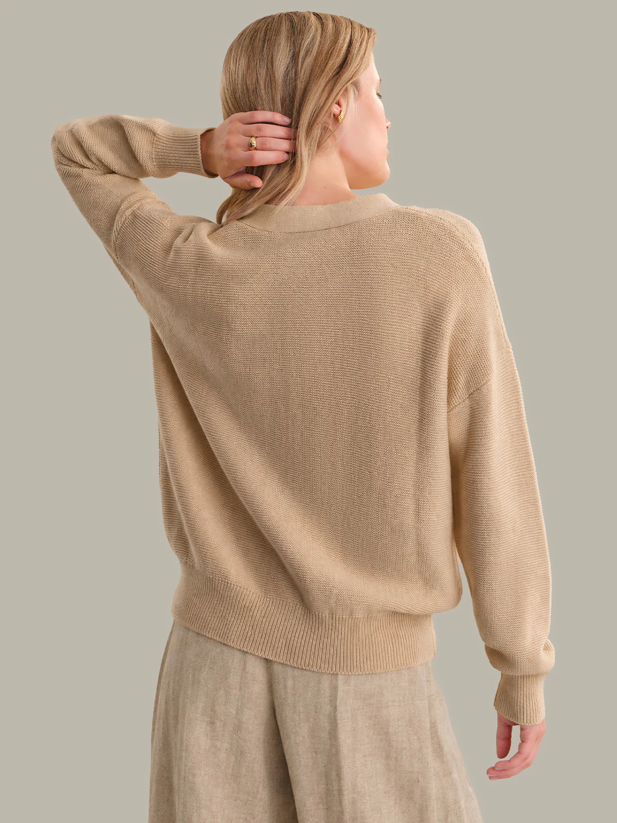 Emy: Crewneck Cotton Cardigan - Image 3