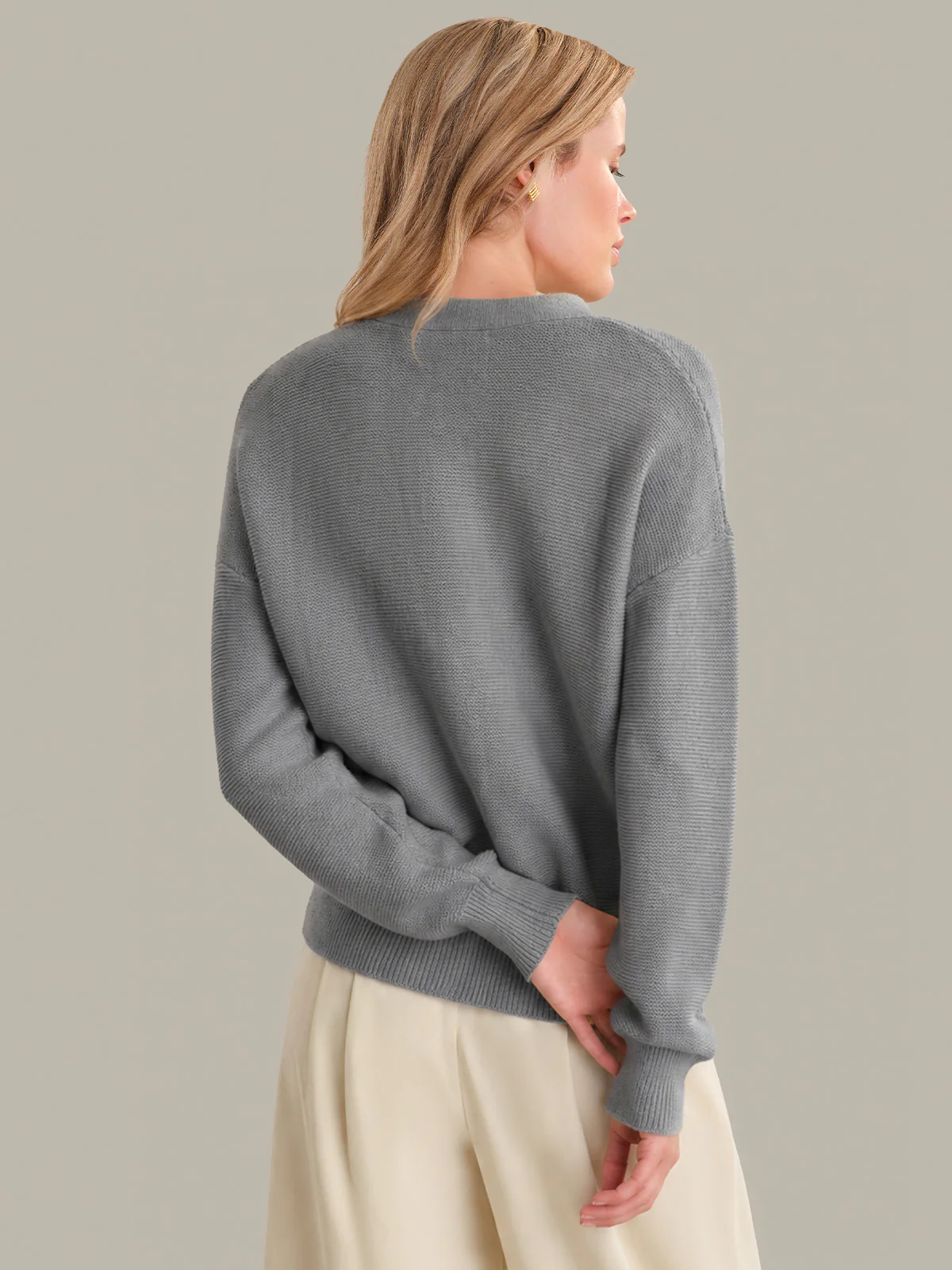 Emy: Crewneck Cotton Cardigan - Image 3