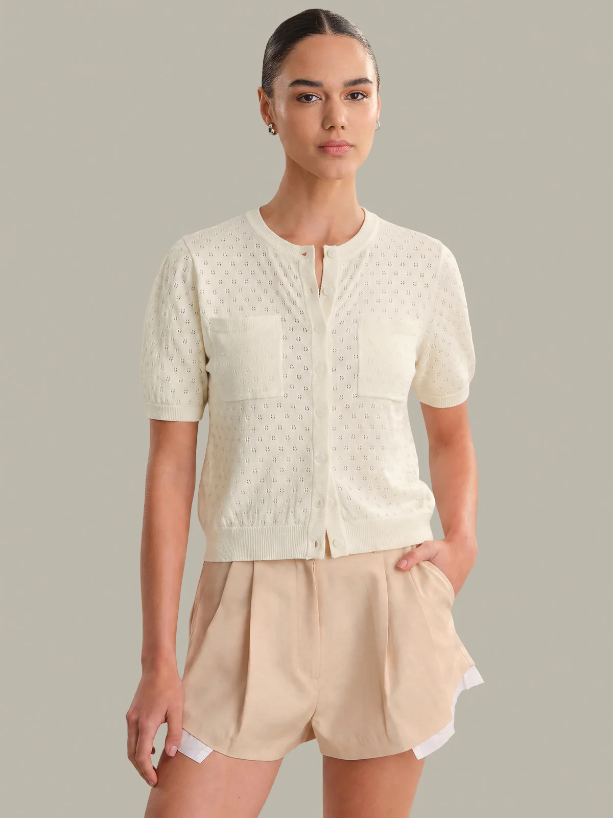 Esme: Pointelle Cotton Cardigan