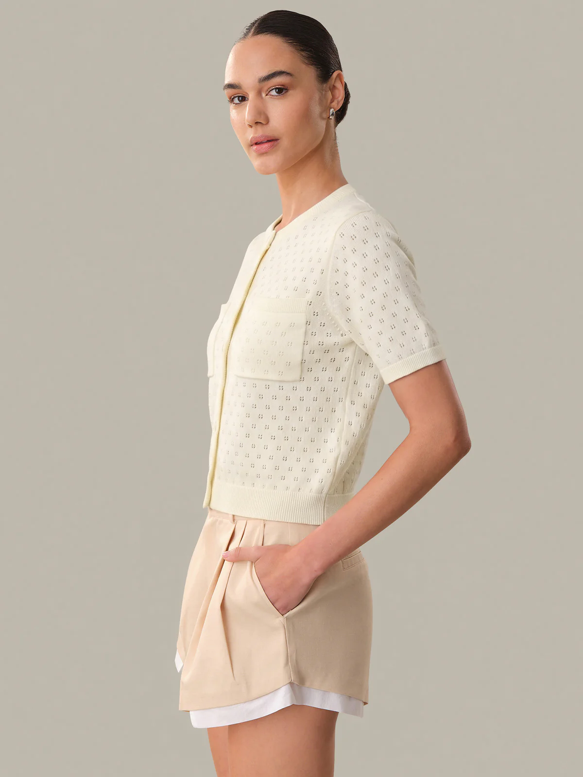 Esme: Pointelle Cotton Cardigan - Image 2