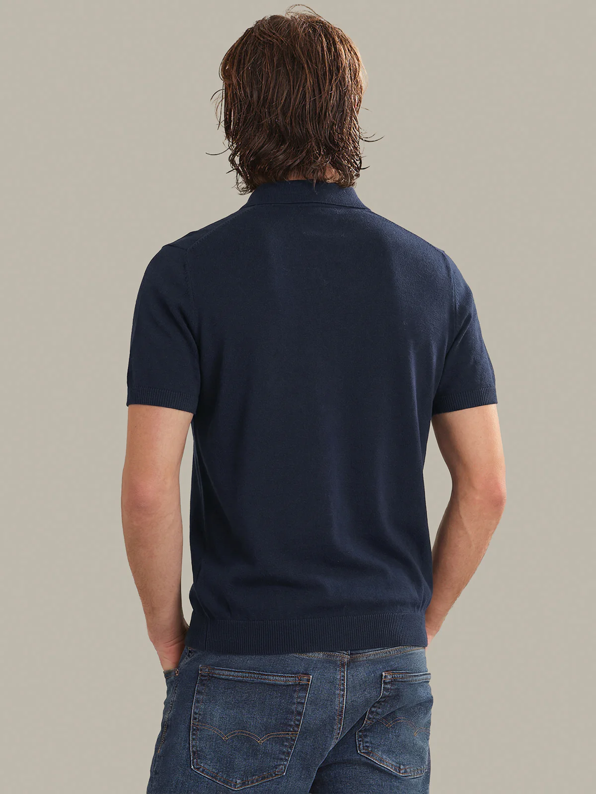 Hale: Men's Cotton-Linen Blend Knit Polo - Image 3