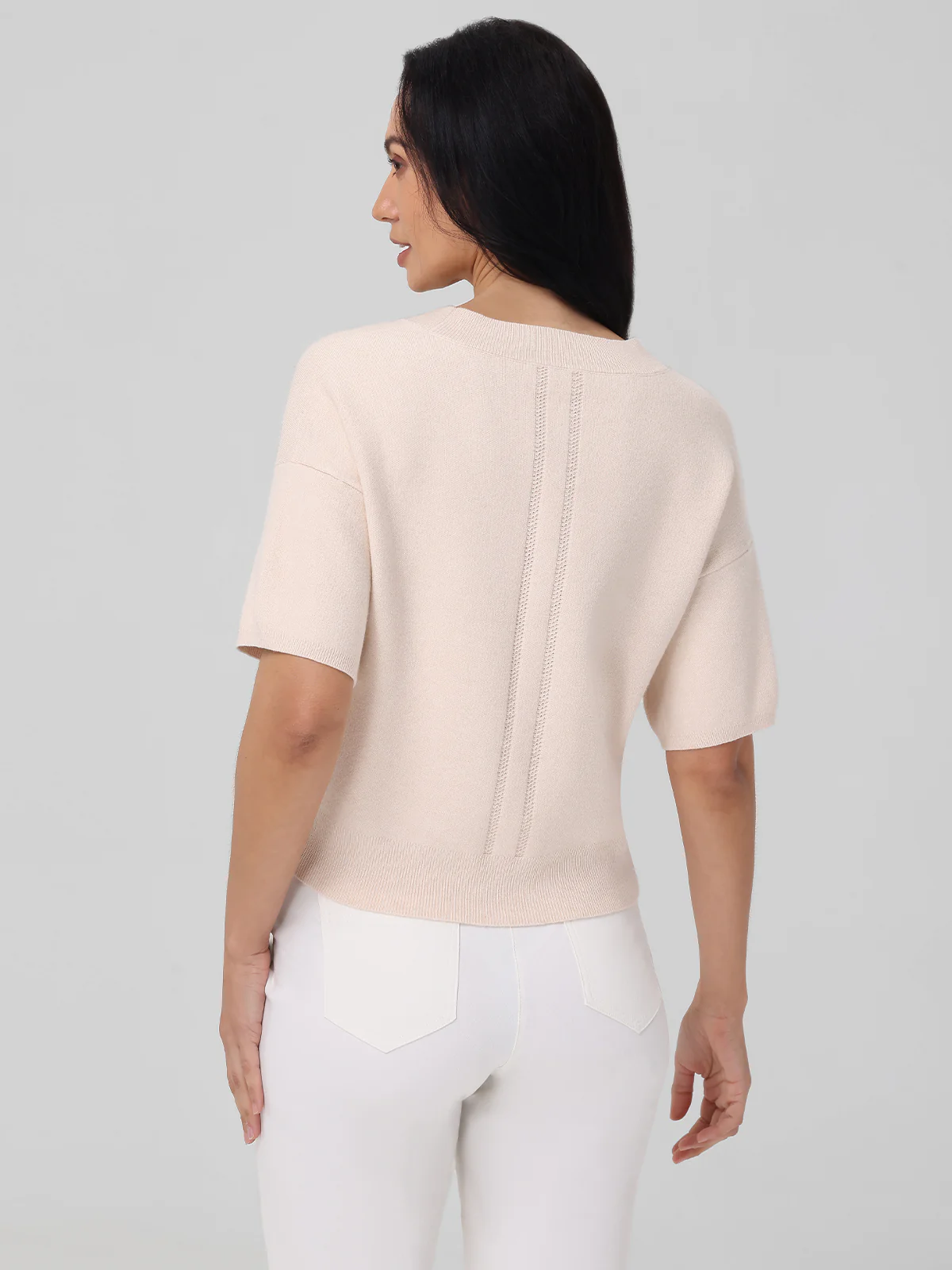 Isla: V-Neck Short Sleeve Sweater - Image 3