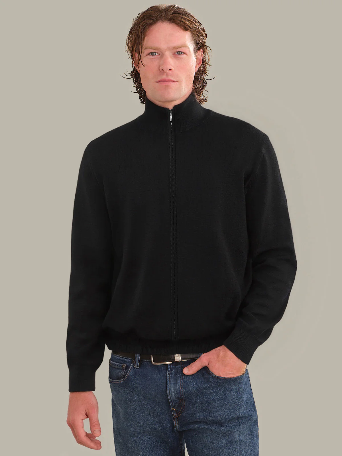 James: Men's Cotton Full Zip Cardigan