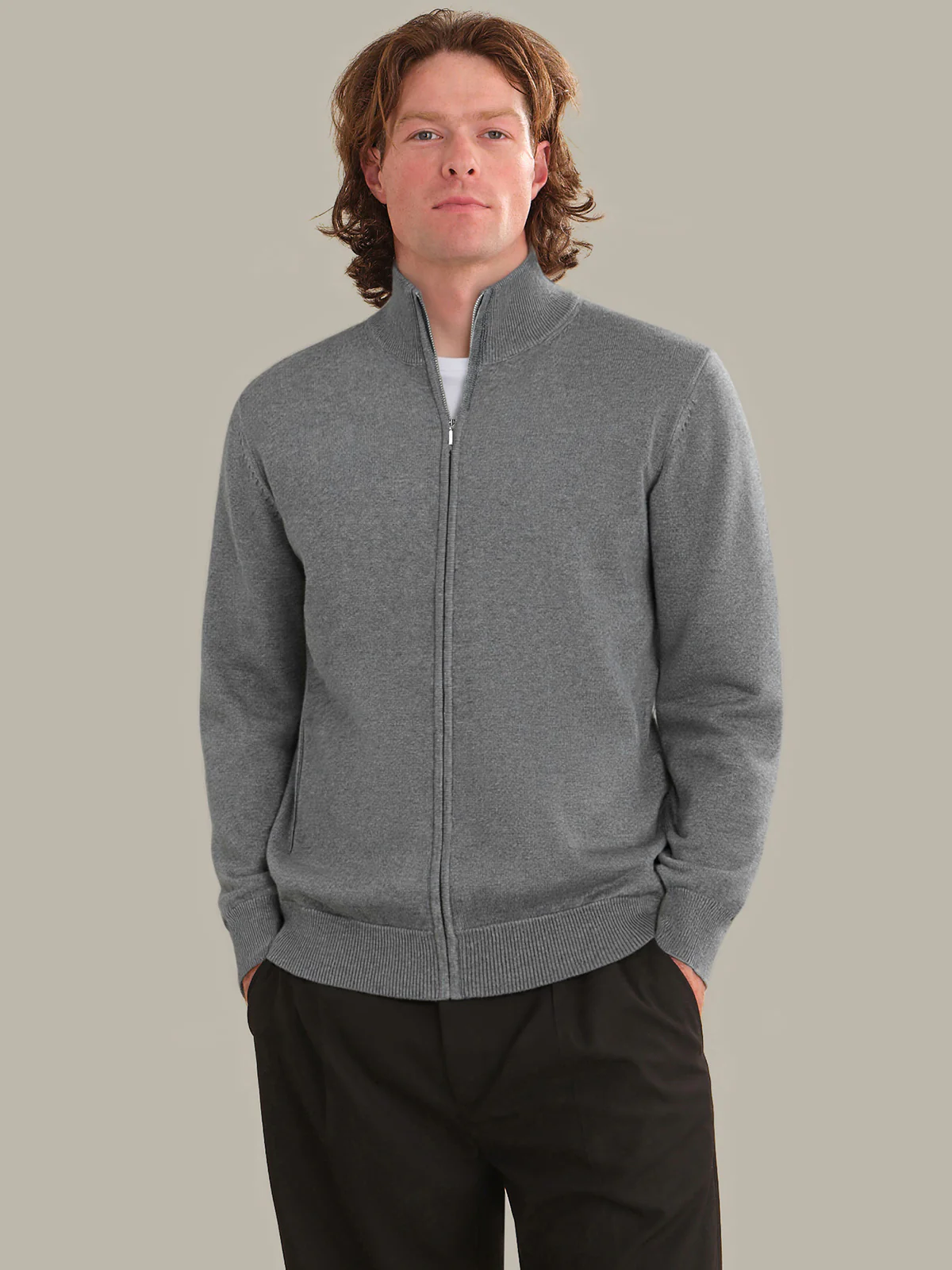 James: Men's Cotton Full Zip Cardigan