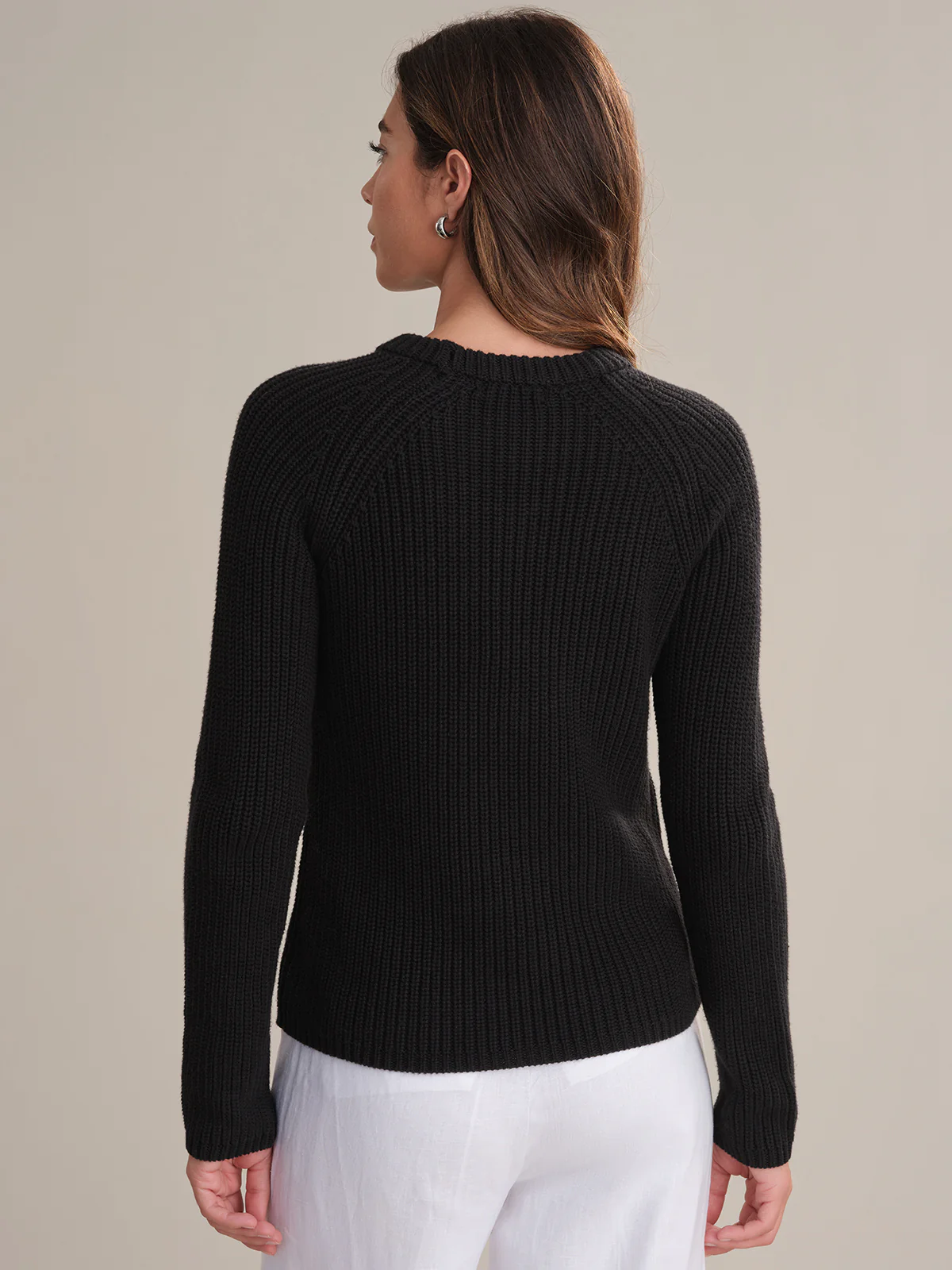 Jane: Crewneck Shaker Stitch Cotton Sweater - Image 3