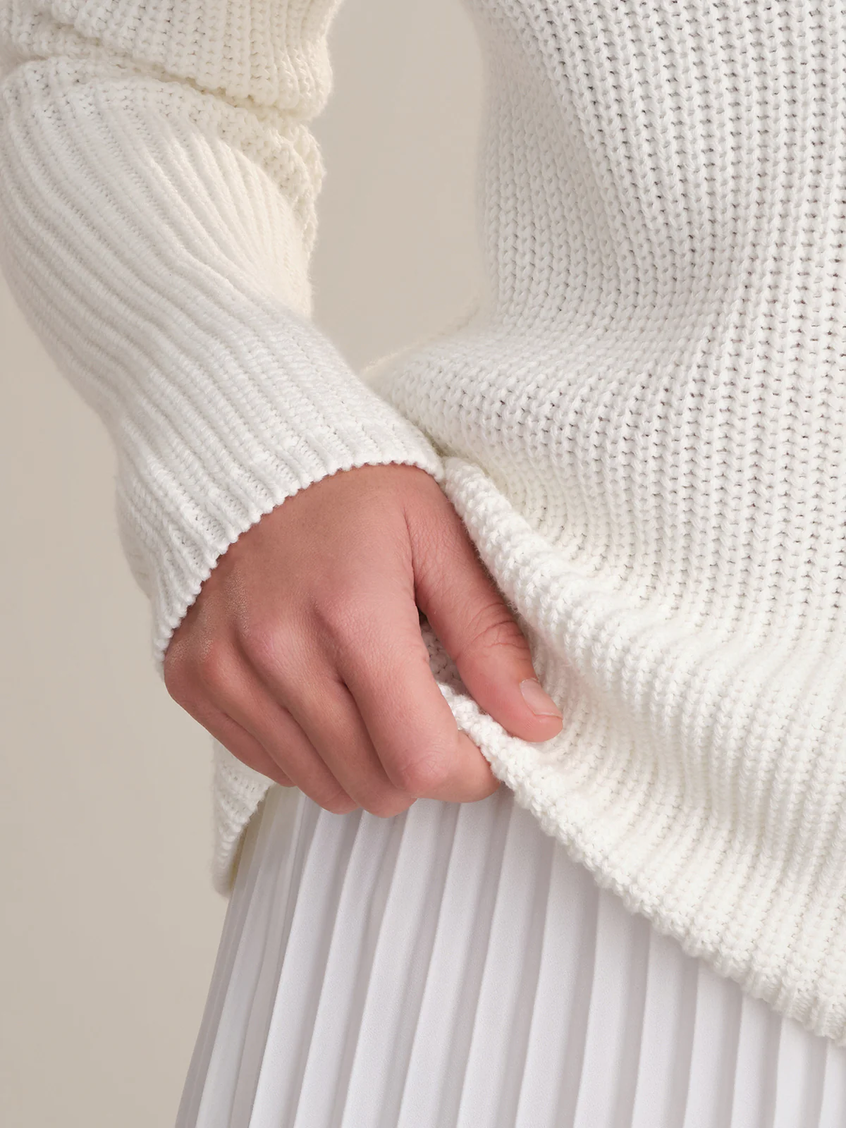 Jane: Crewneck Shaker Stitch Cotton Sweater - Image 4