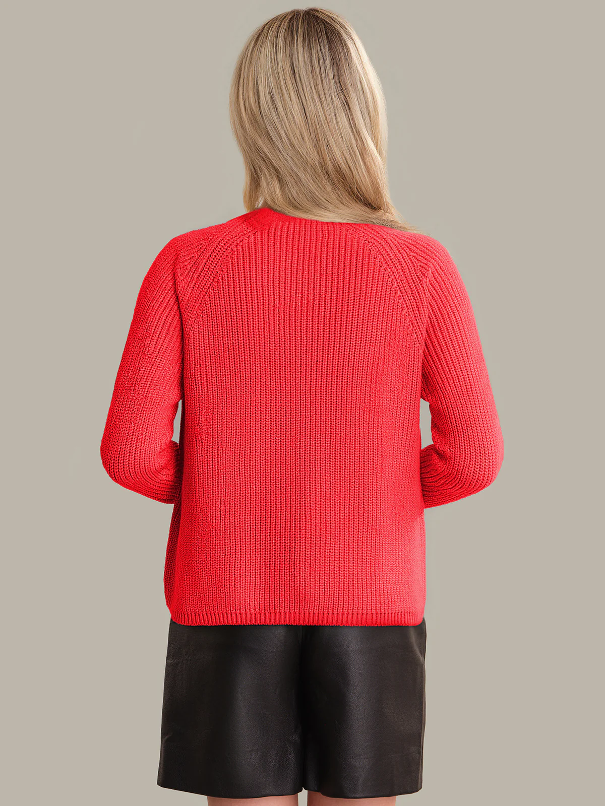 Jane: Crewneck Shaker Stitch Cotton Sweater - Image 3