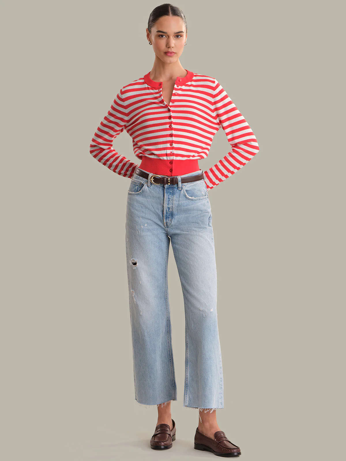 Jordan: Striped Cropped Cardigan - Image 5
