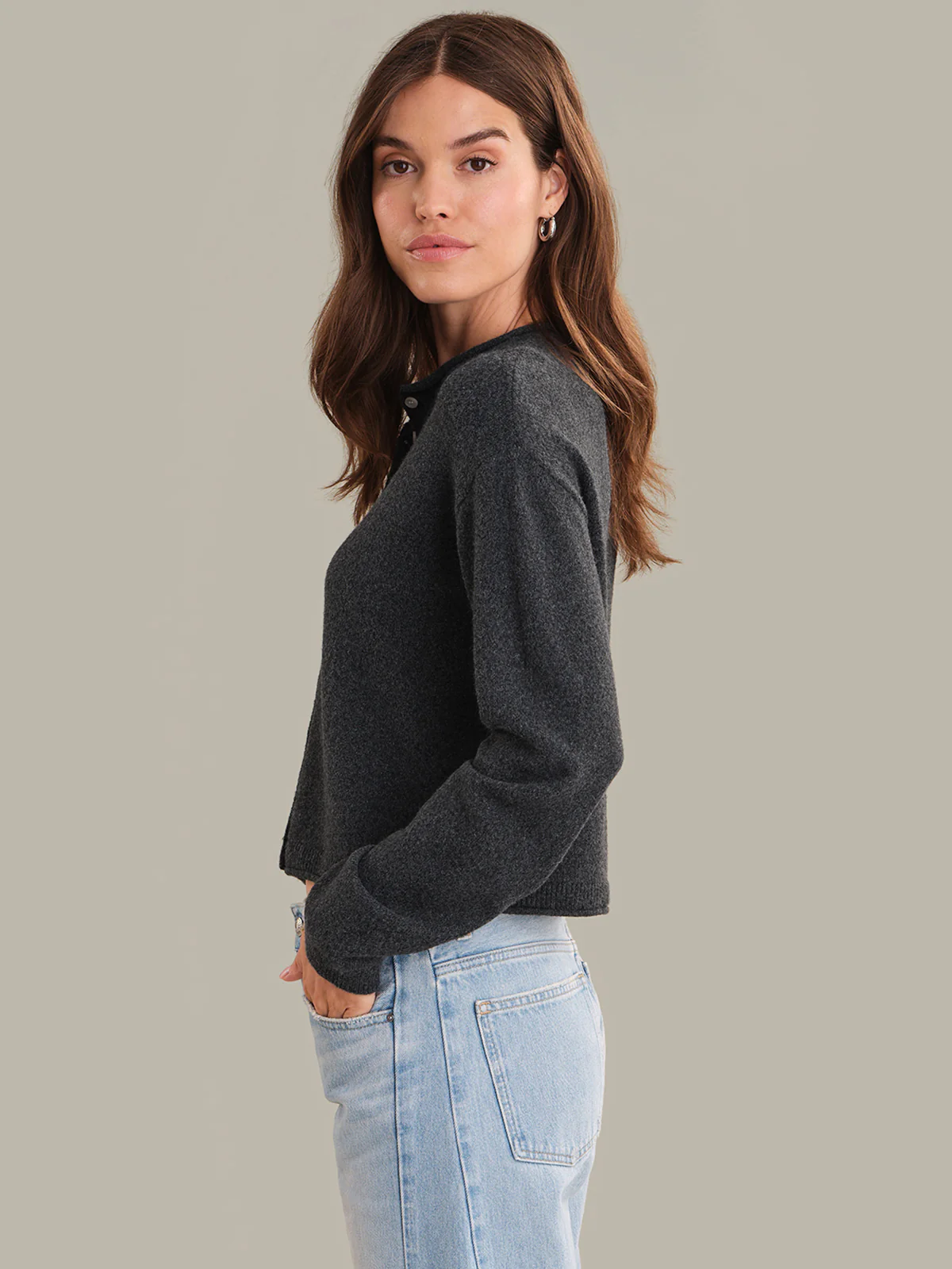 Juliette: Rolled Long Sleeve Cardigan - Image 2