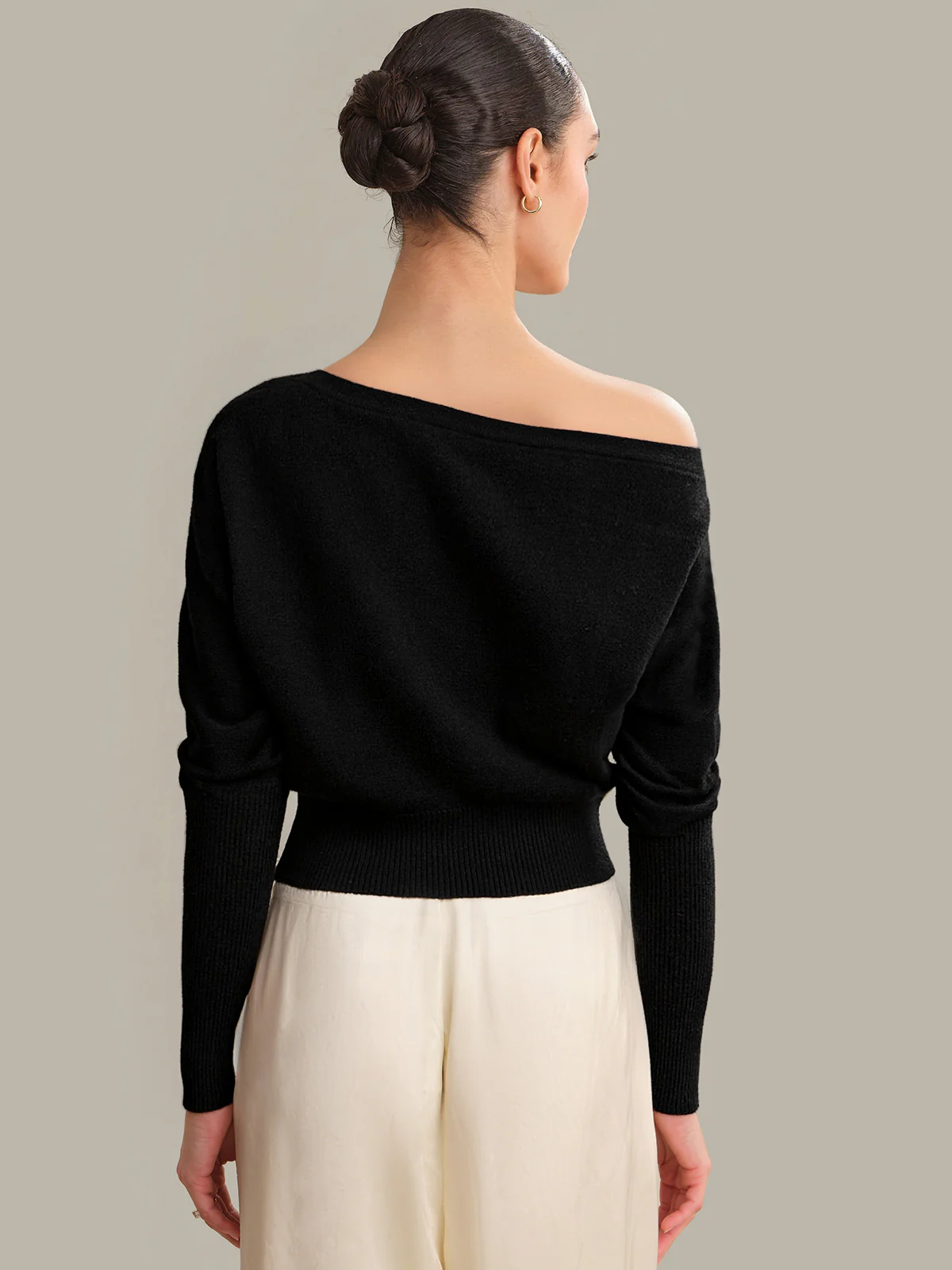 Lana: Off The Shoulder 100% Cashmere Pullover - Image 3