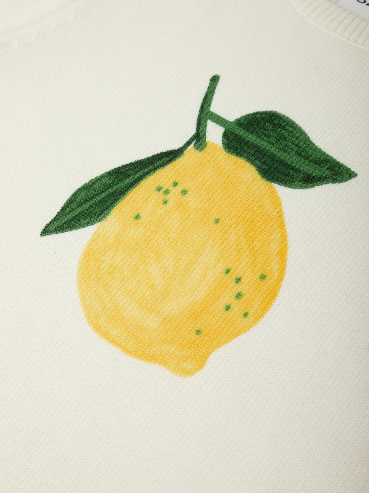 Luna: Lemon Cotton Crewneck Sweater - Image 4