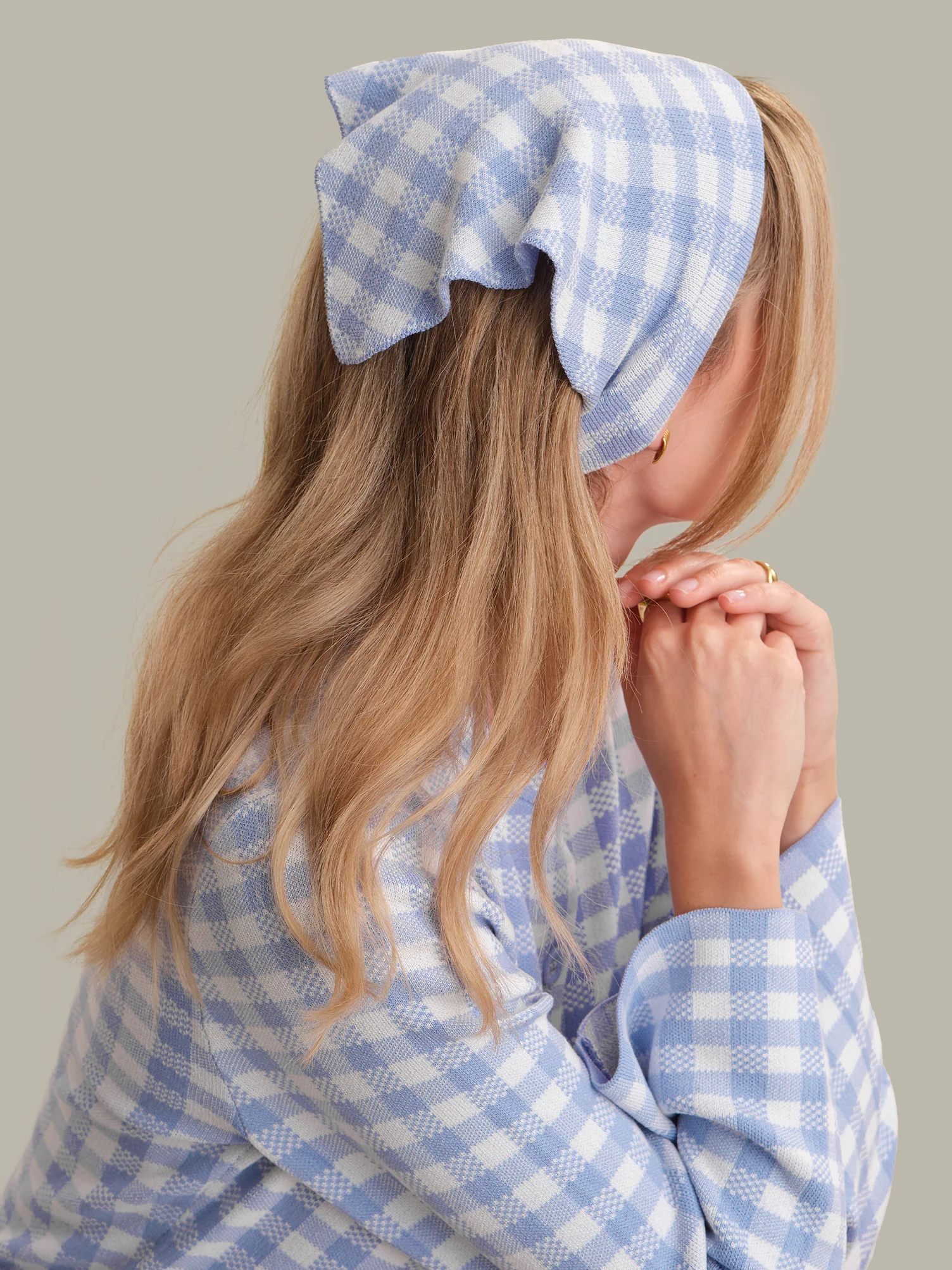 Mabel: Gingham Hair Scarf - Image 3
