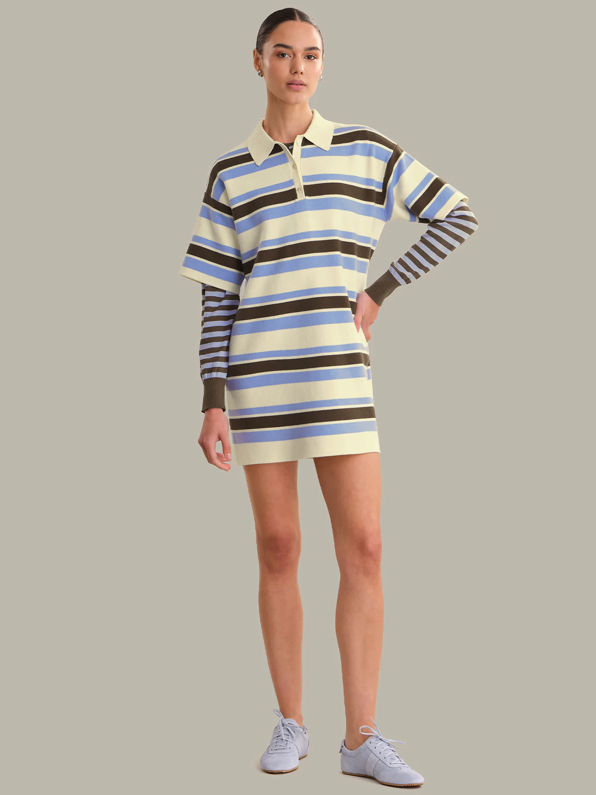 Maisy: Stripe Polo Shirt Dress