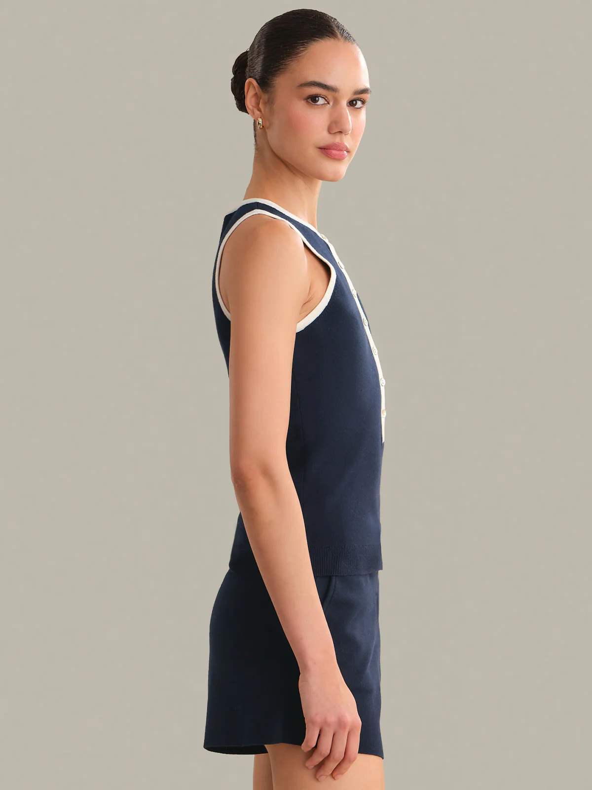 Maren Contrast Henley Tank - Image 2