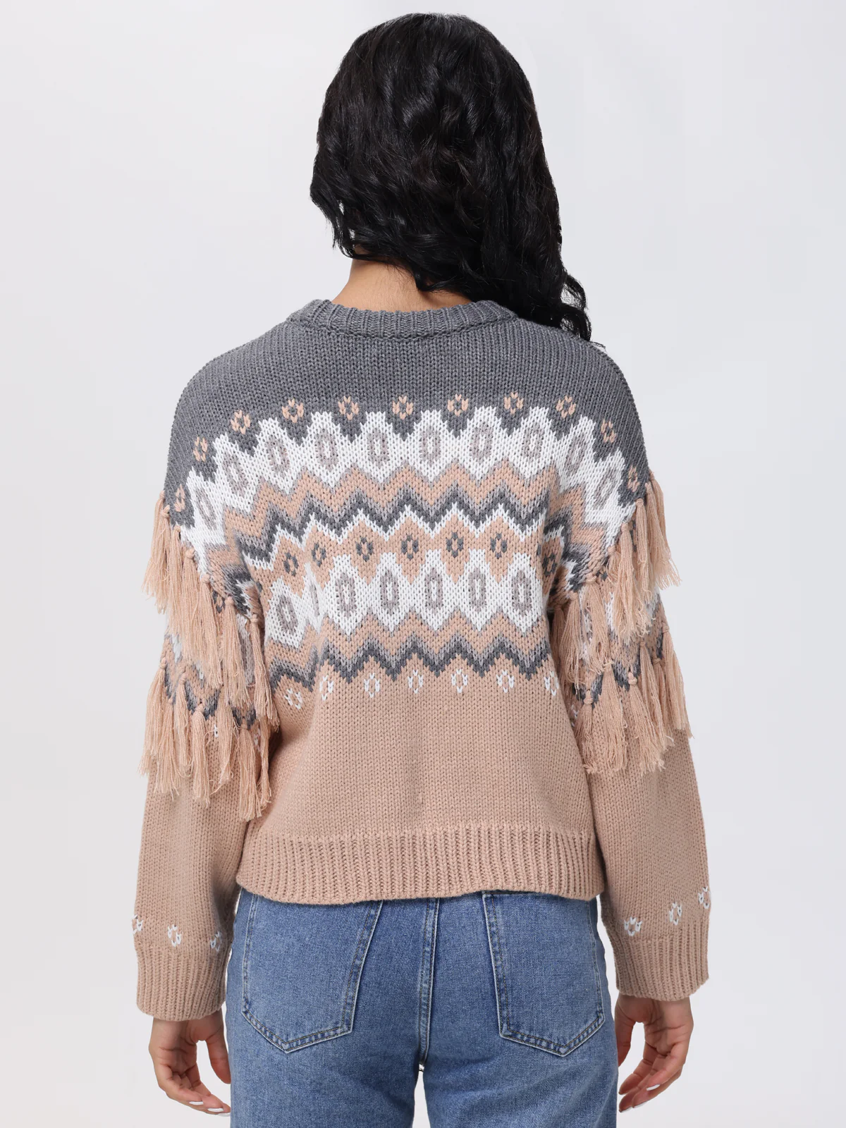 Margaret: Fringe Fair Isle Sweater - Image 3