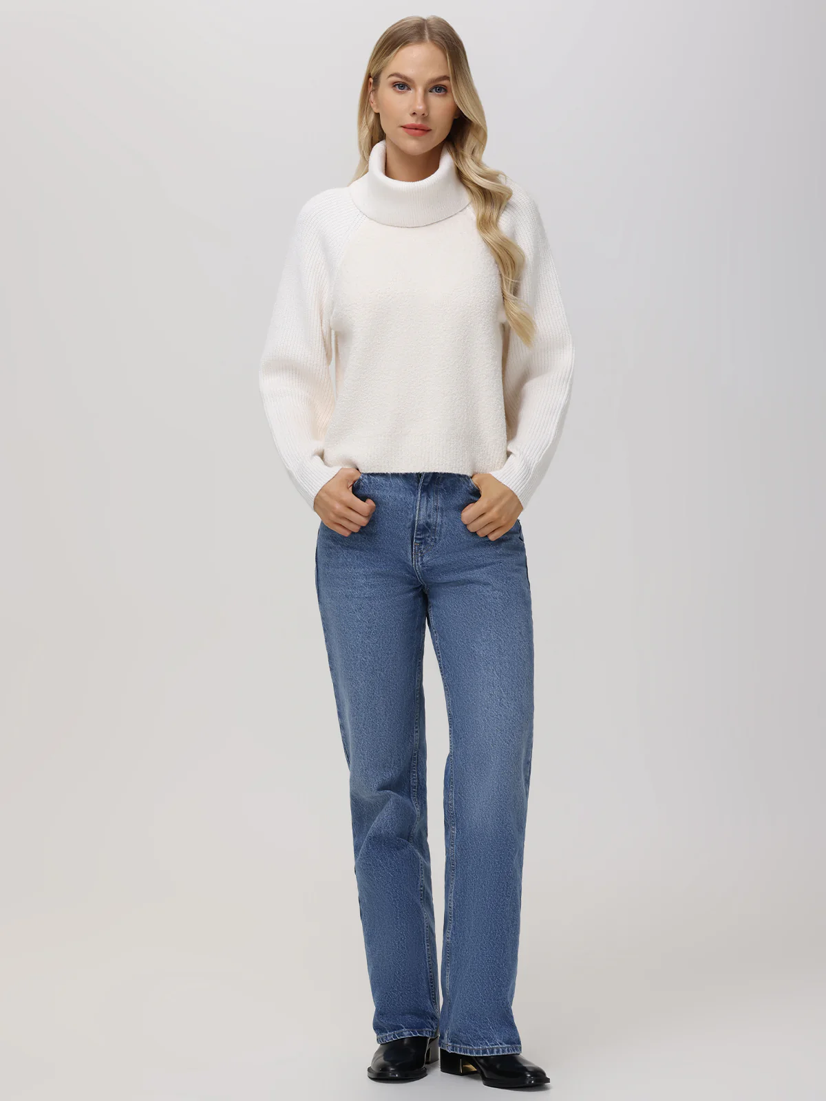 Mckenzie: Mixed Media Removable Collar Sweater - Image 4