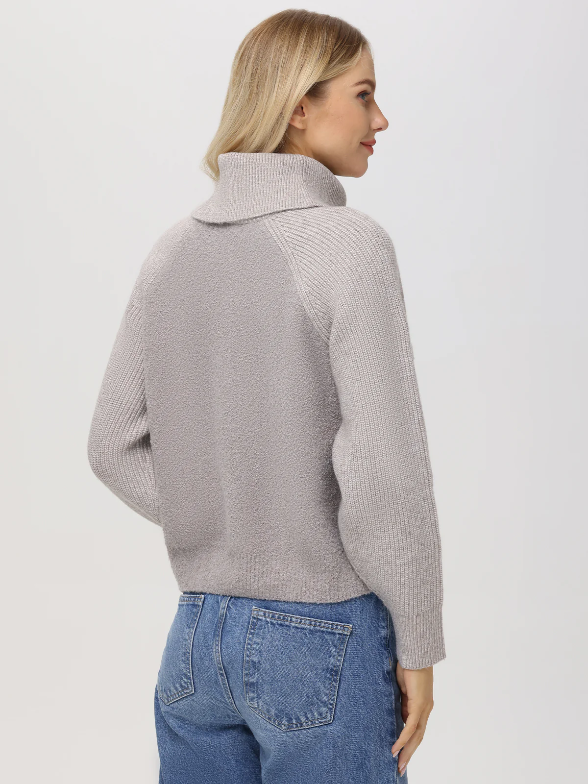 Mckenzie: Mixed Media Removable Collar Sweater - Image 3