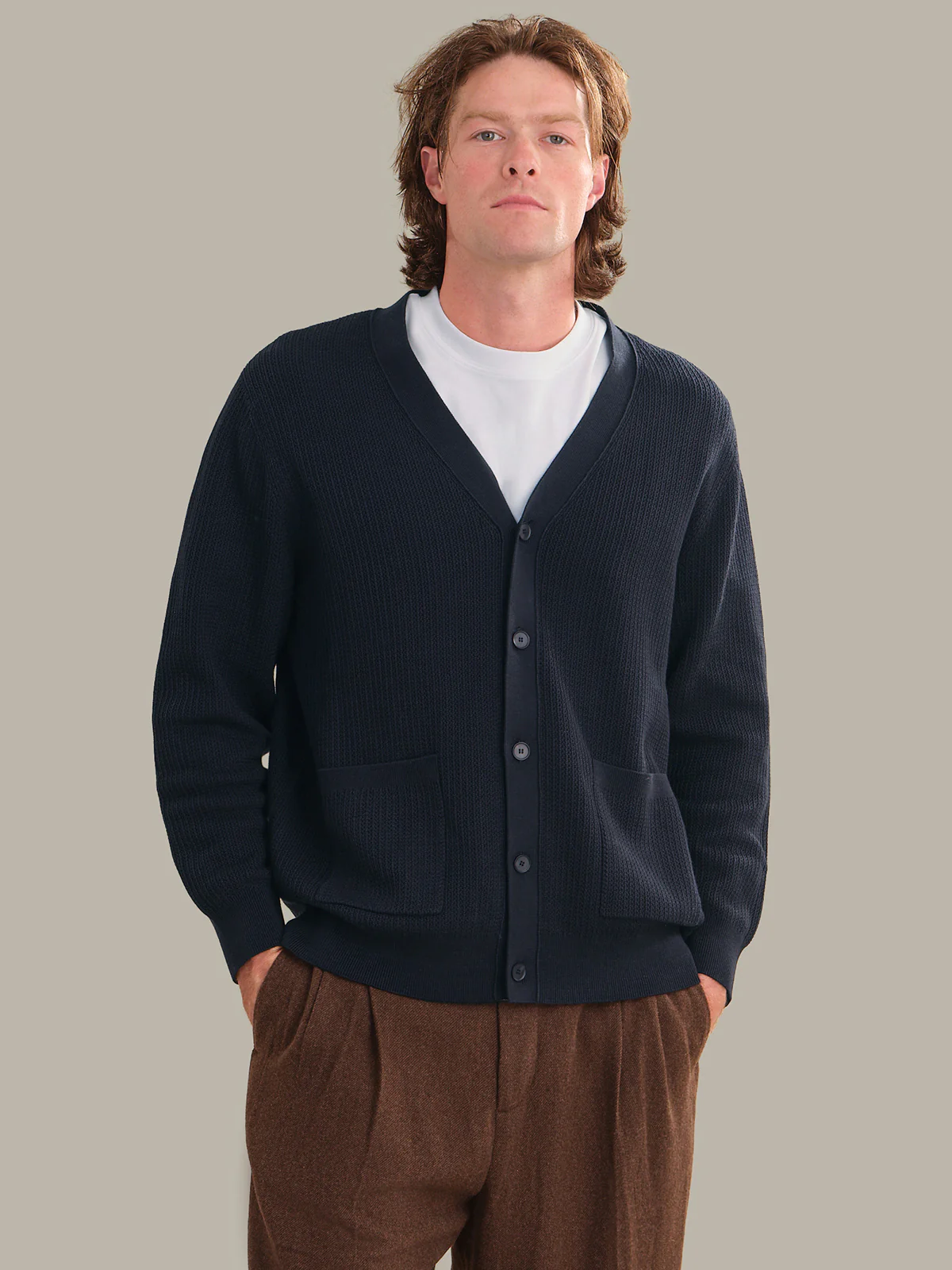 Logan: Men's Cotton V-Neck Cardigan