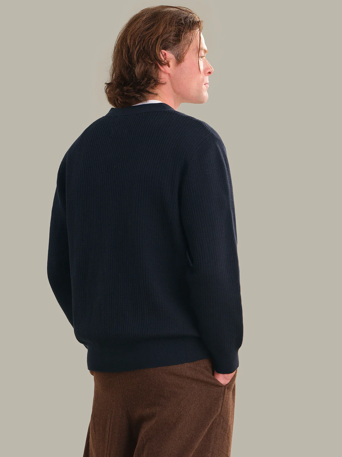 Logan: Men's Cotton V-Neck Cardigan - Image 3