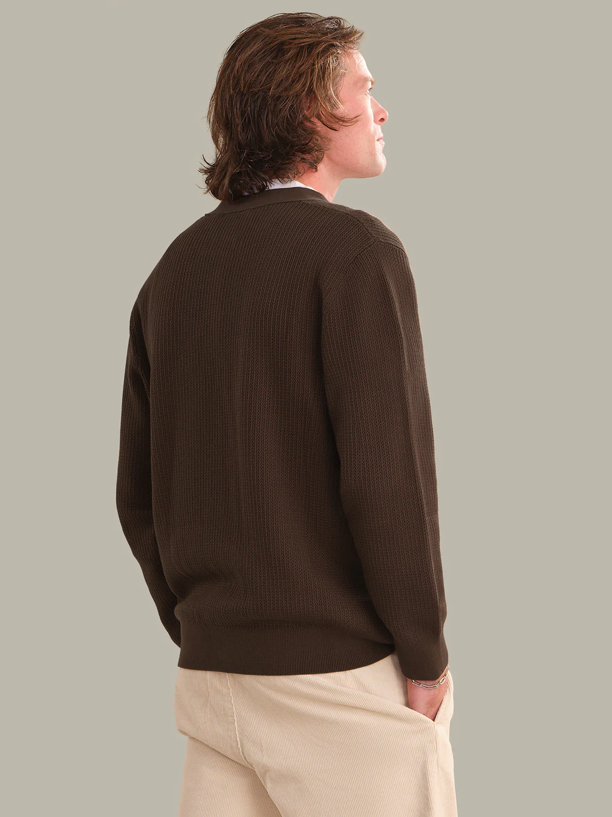 Logan: Men's Cotton V-Neck Cardigan - Image 3