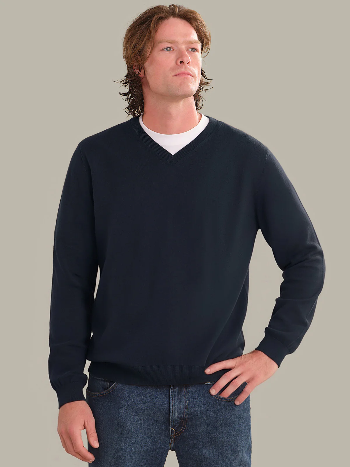 Grant: Men's Cotton V-Neck Sweater