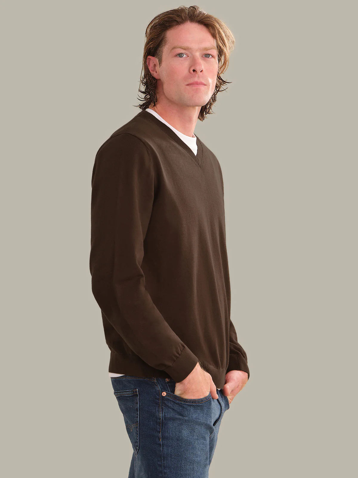 Grant: Men's Cotton V-Neck Sweater - Image 2