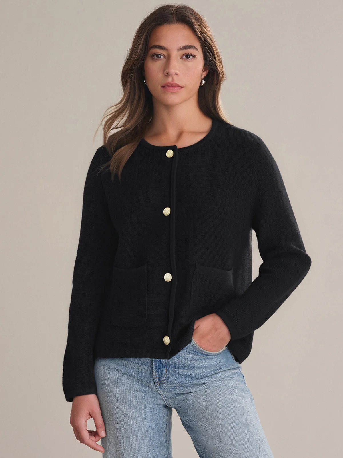 Michele: Cotton Sweater Jacket