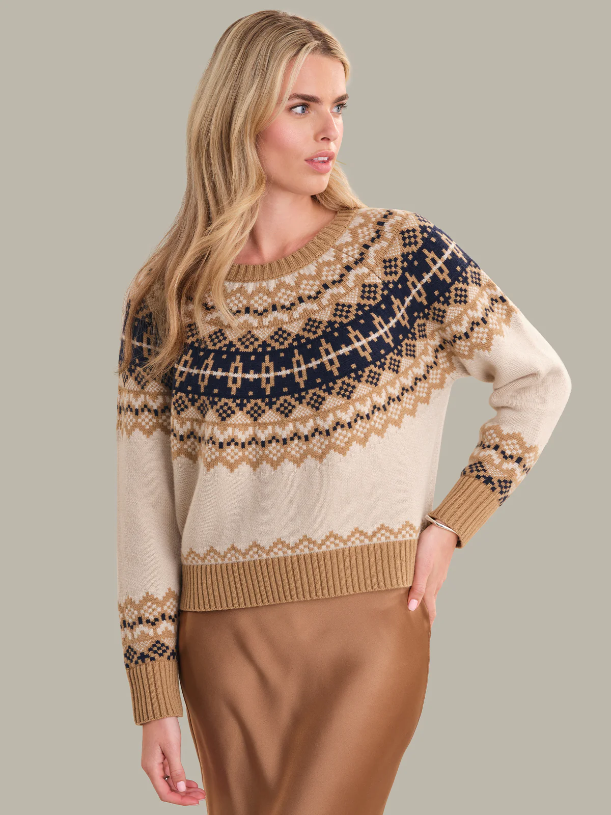 Mira: Cashmere Blend Fair Isle Pullover