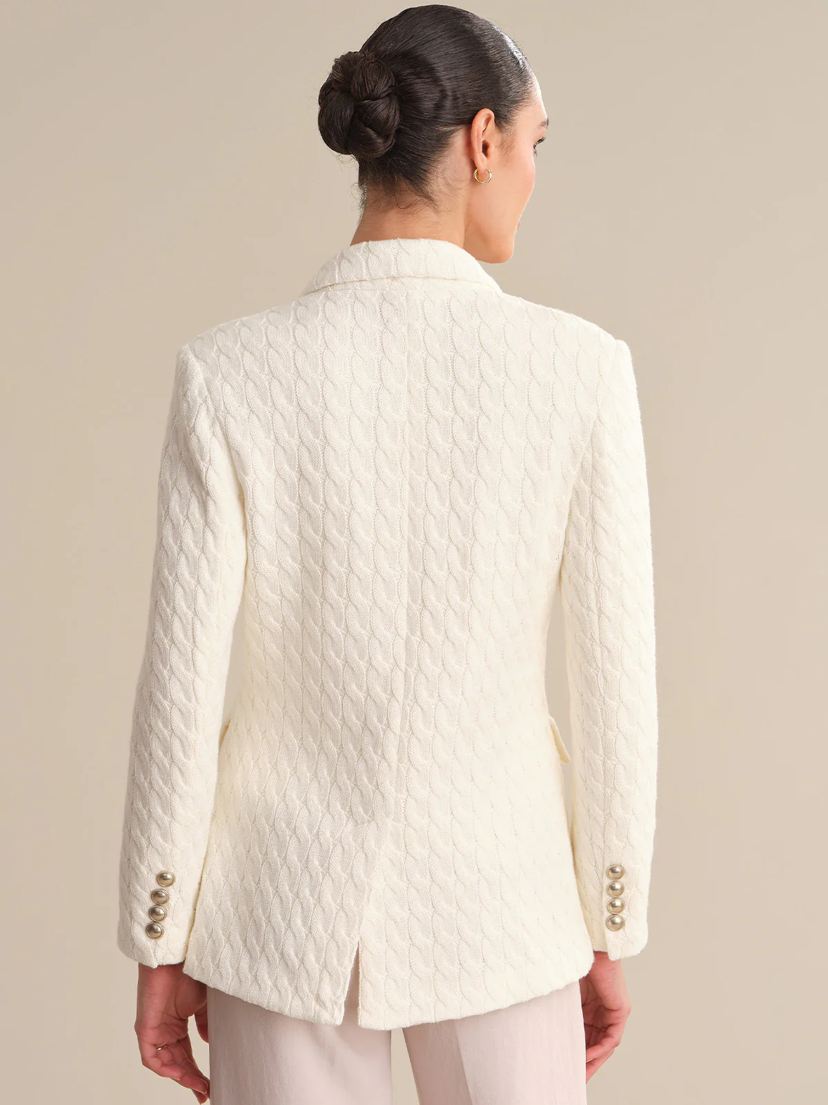 Nell: Cotton Cable Knit Blazer - Image 3