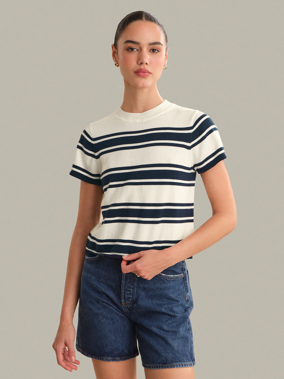 Nerida Striped Sweater Tee