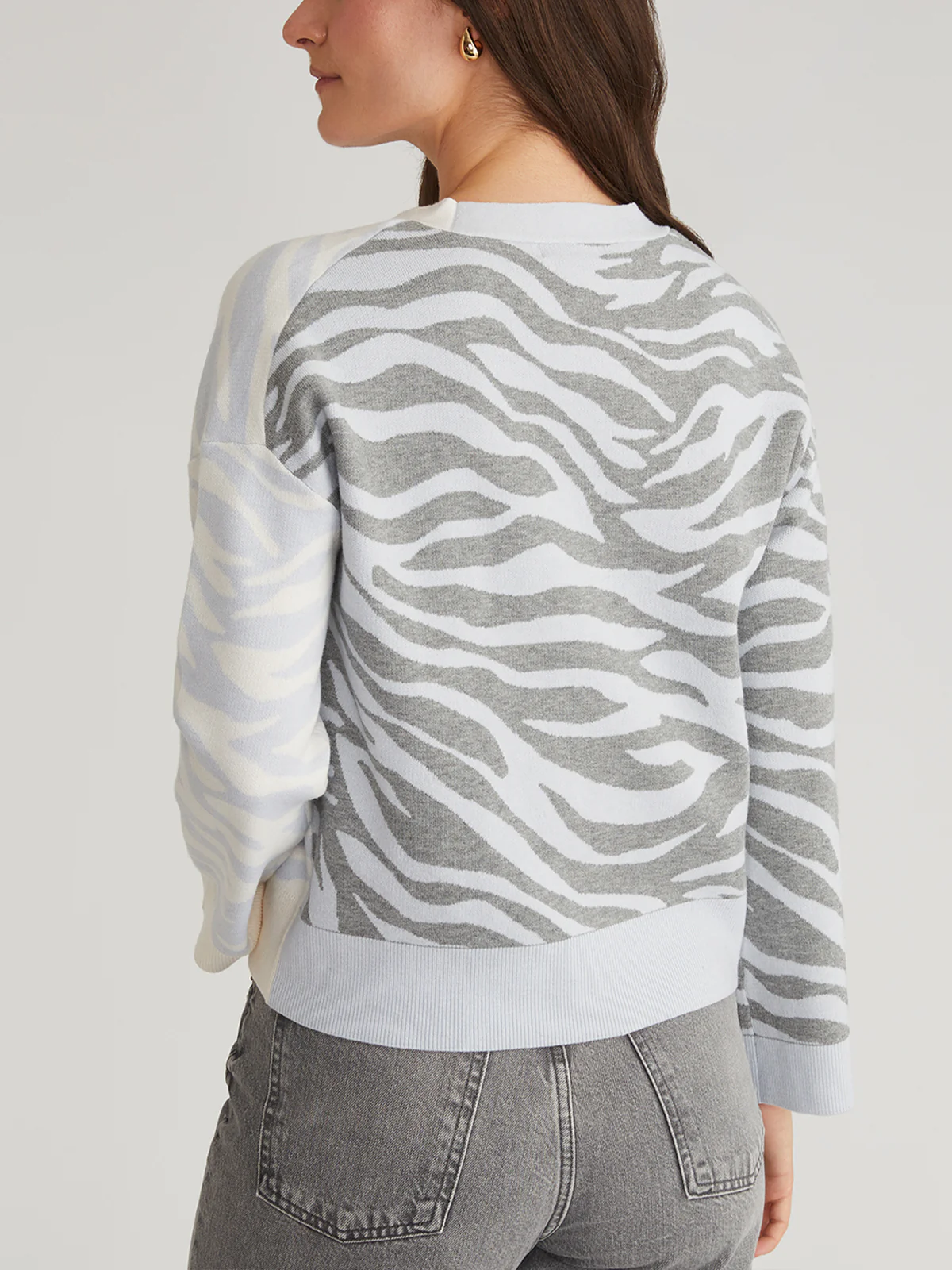 Nicole: Colorblock Zebra Print Cardigan - Image 3