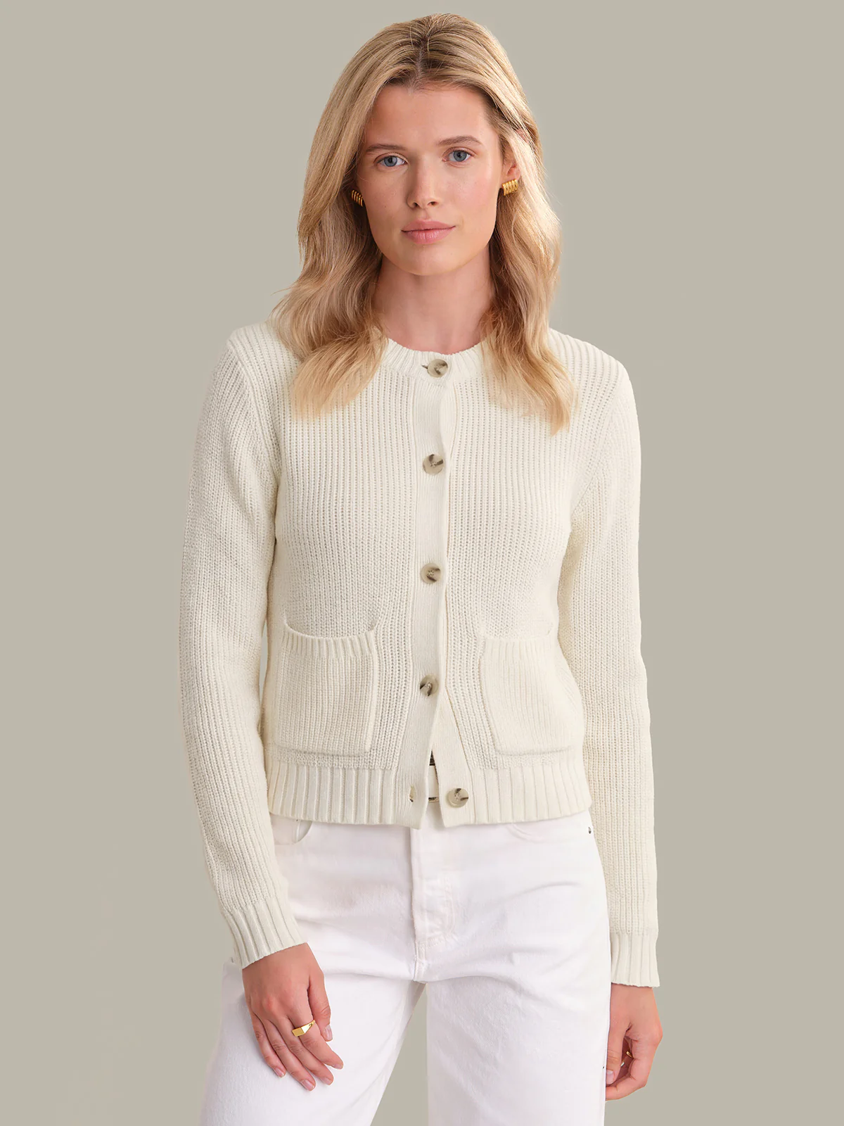 Palmer: Crewneck Cotton Cardigan