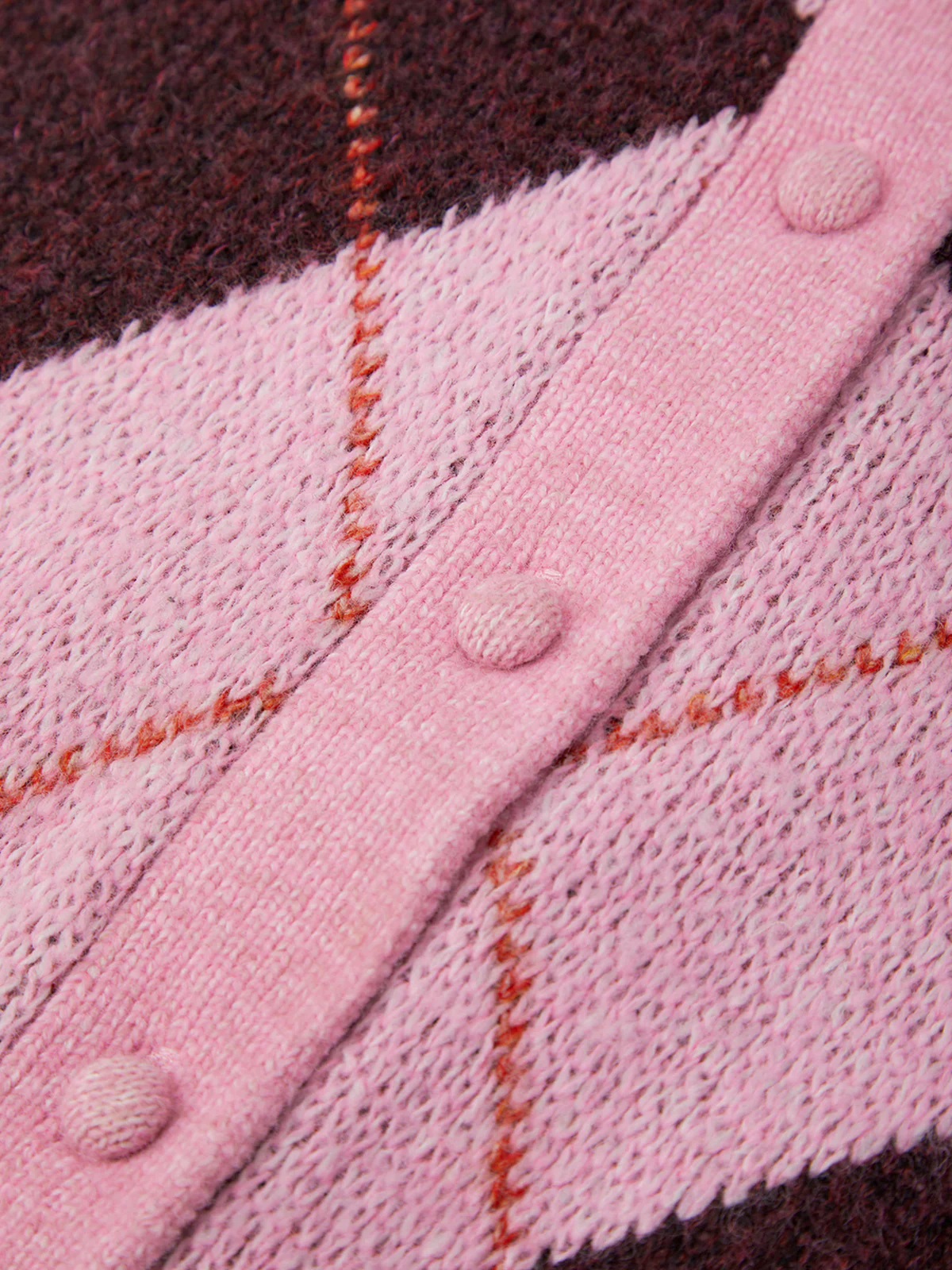 Parker: Diamond Check Crewneck Cardigan - Image 5
