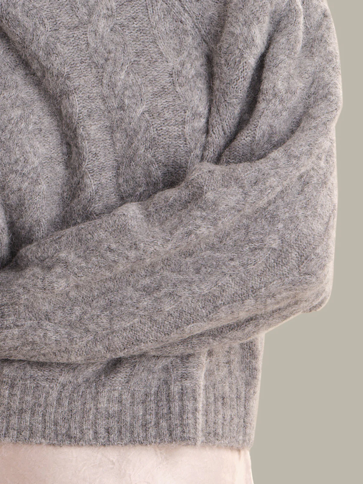 Pearl: Alpaca Cable Knit Turtleneck Sweater - Image 4