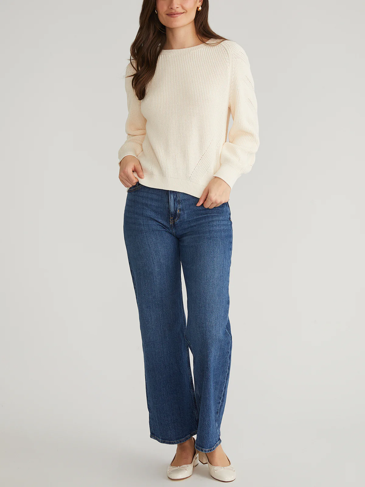 Phoebe: Cotton Lace-Up Open Back Raglan Pullover - Image 4