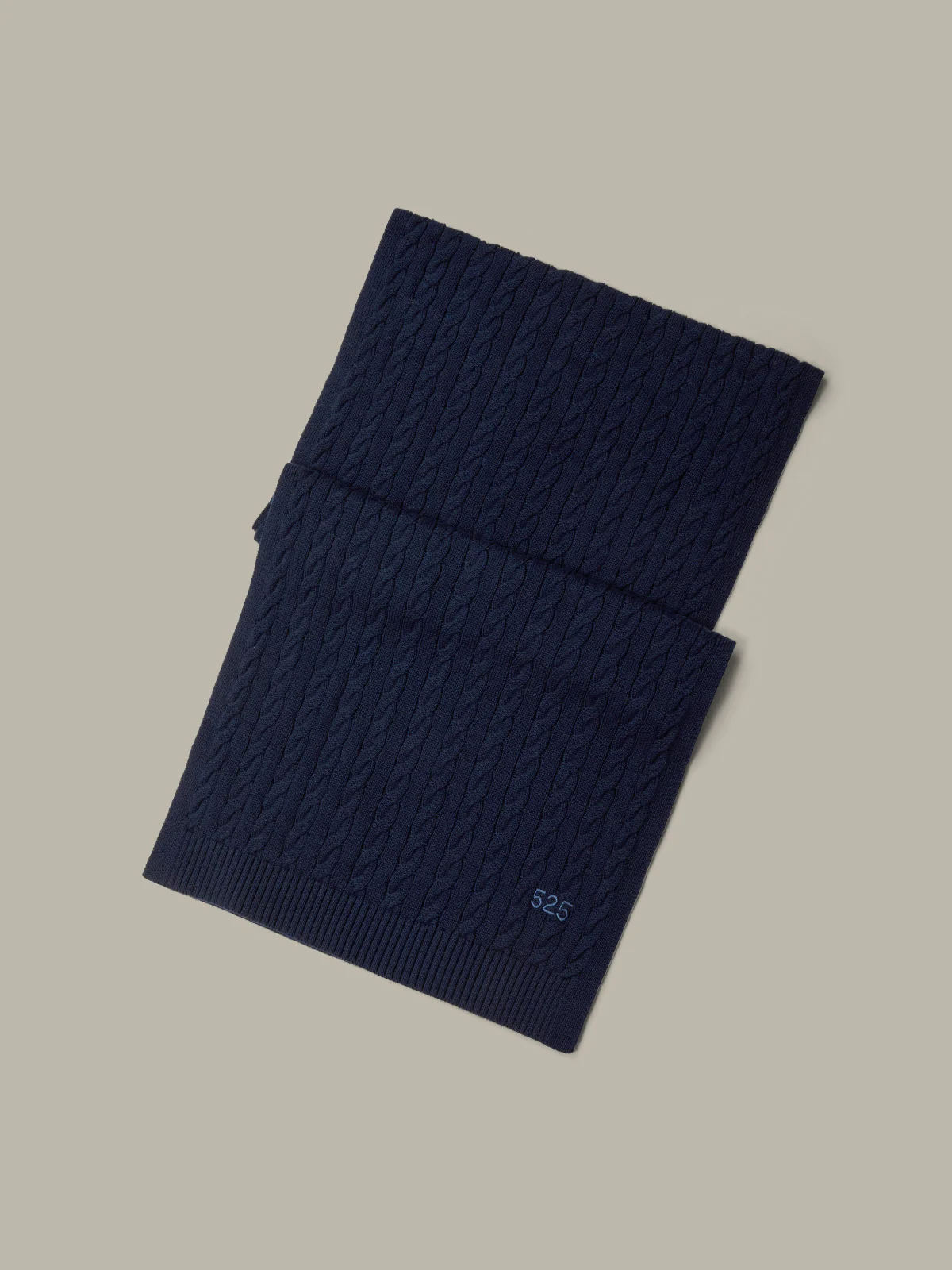 Porter: Embroidered Cable Knit Cotton Scarf