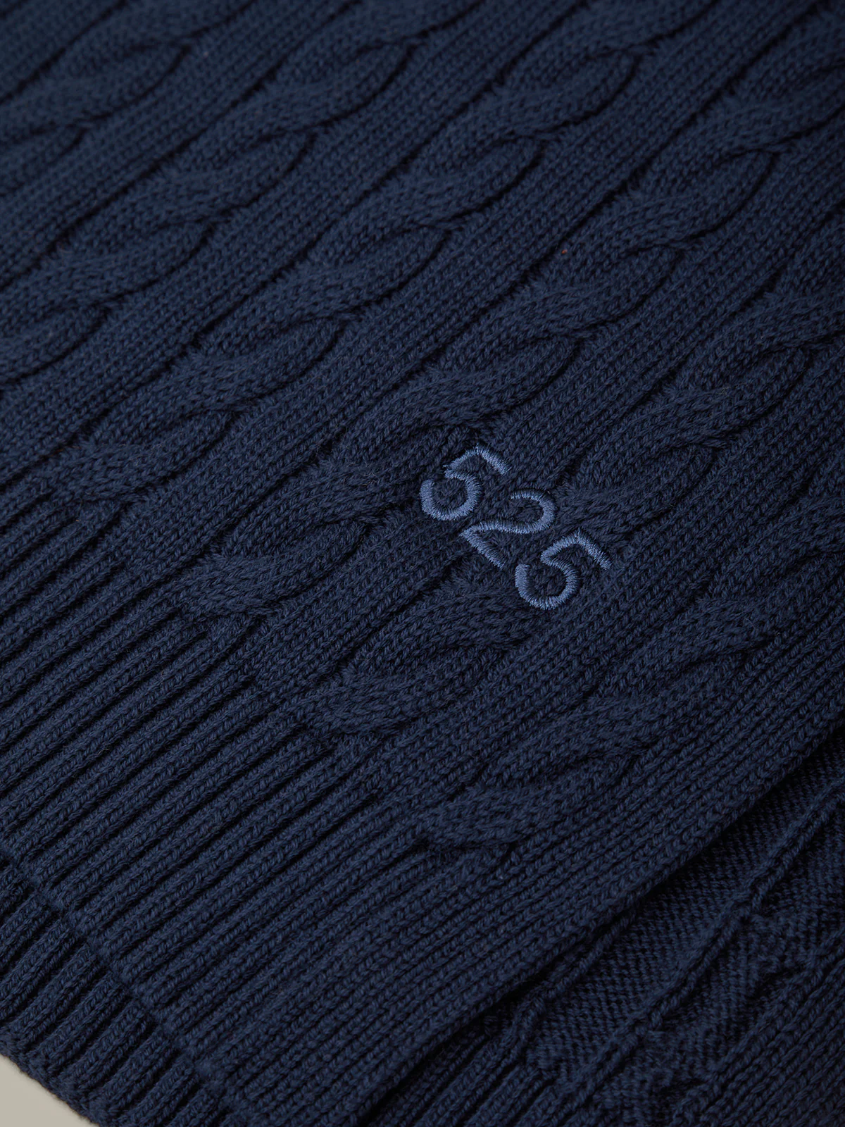 Porter: Embroidered Cable Knit Cotton Scarf - Image 2