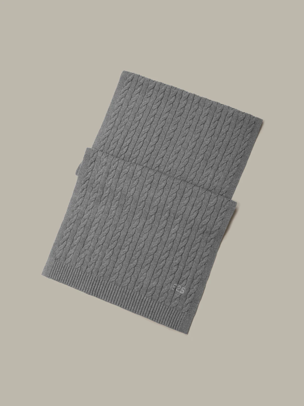 Porter: Embroidered Cable Knit Cotton Scarf