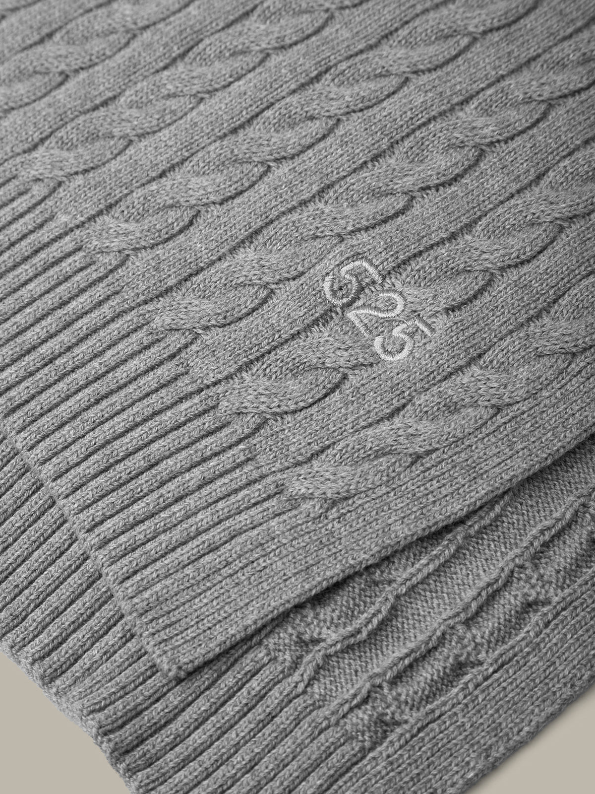 Porter: Embroidered Cable Knit Cotton Scarf - Image 2