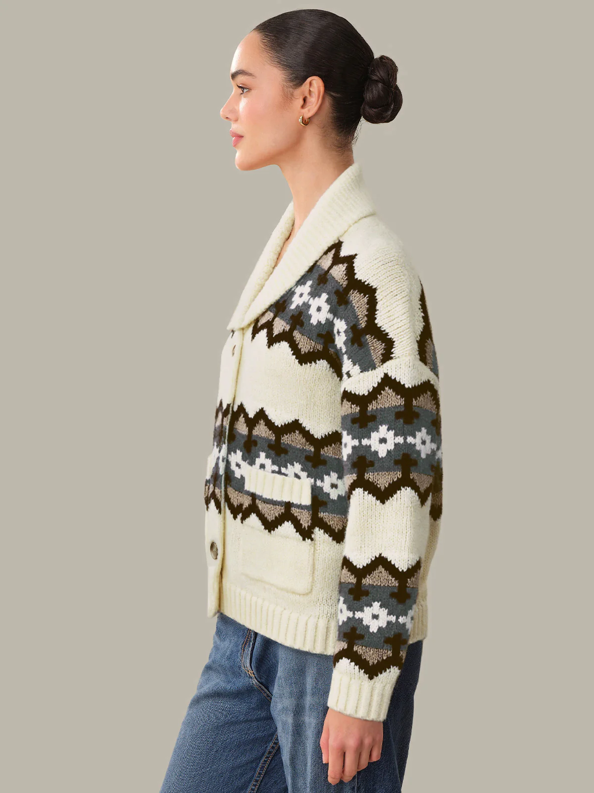 Ramona: Fair Isle Shawl Cardigan - Image 2