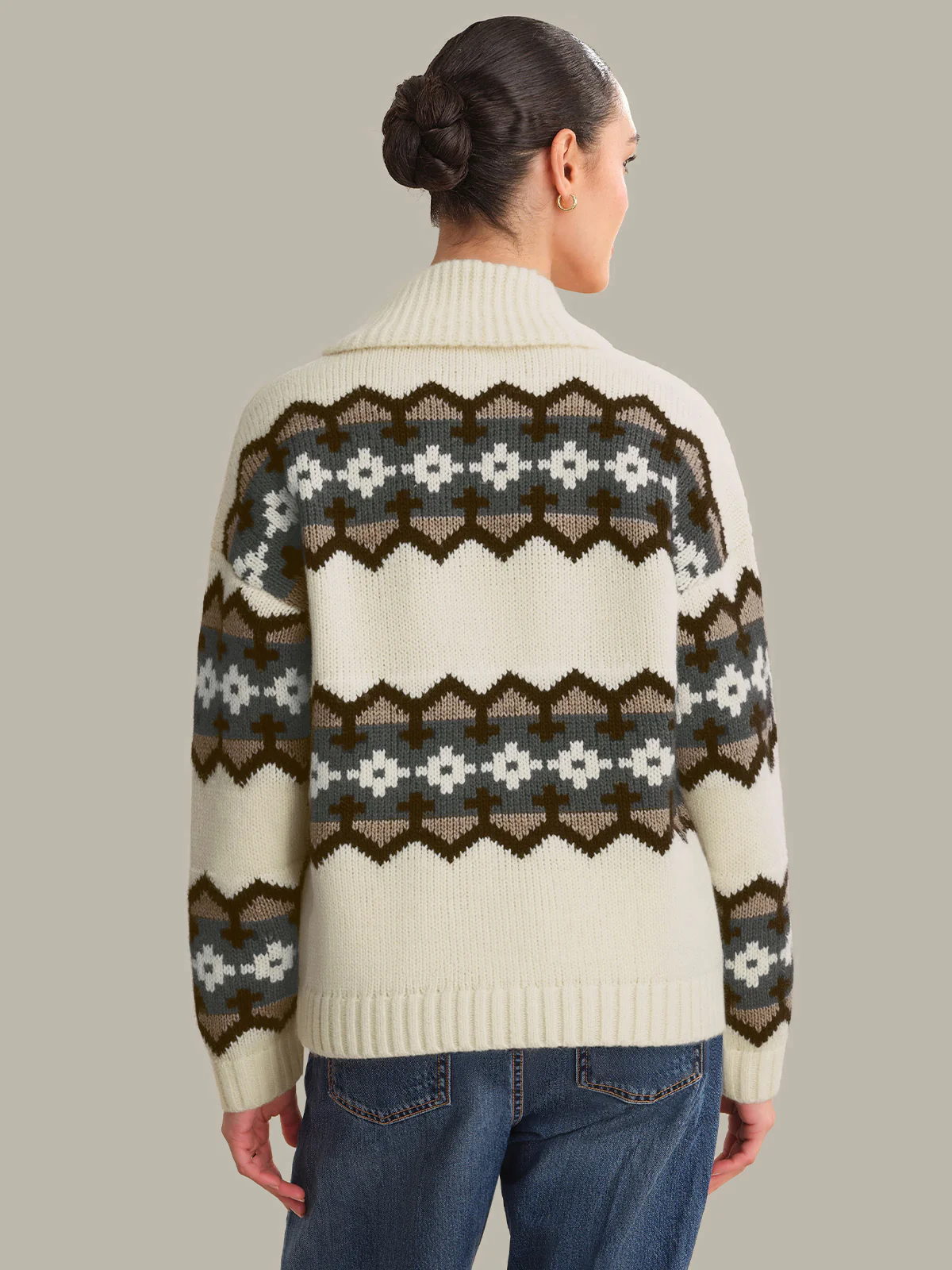 Ramona: Fair Isle Shawl Cardigan - Image 3