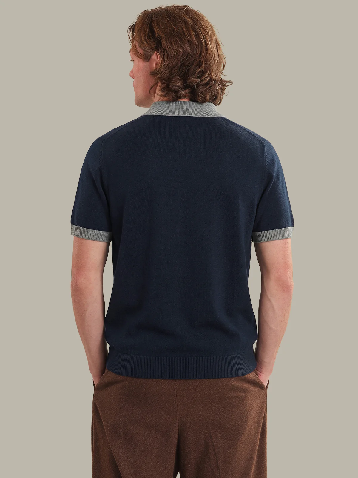 Ray: Men's Cotton Colorblock Polo Cardigan - Image 3