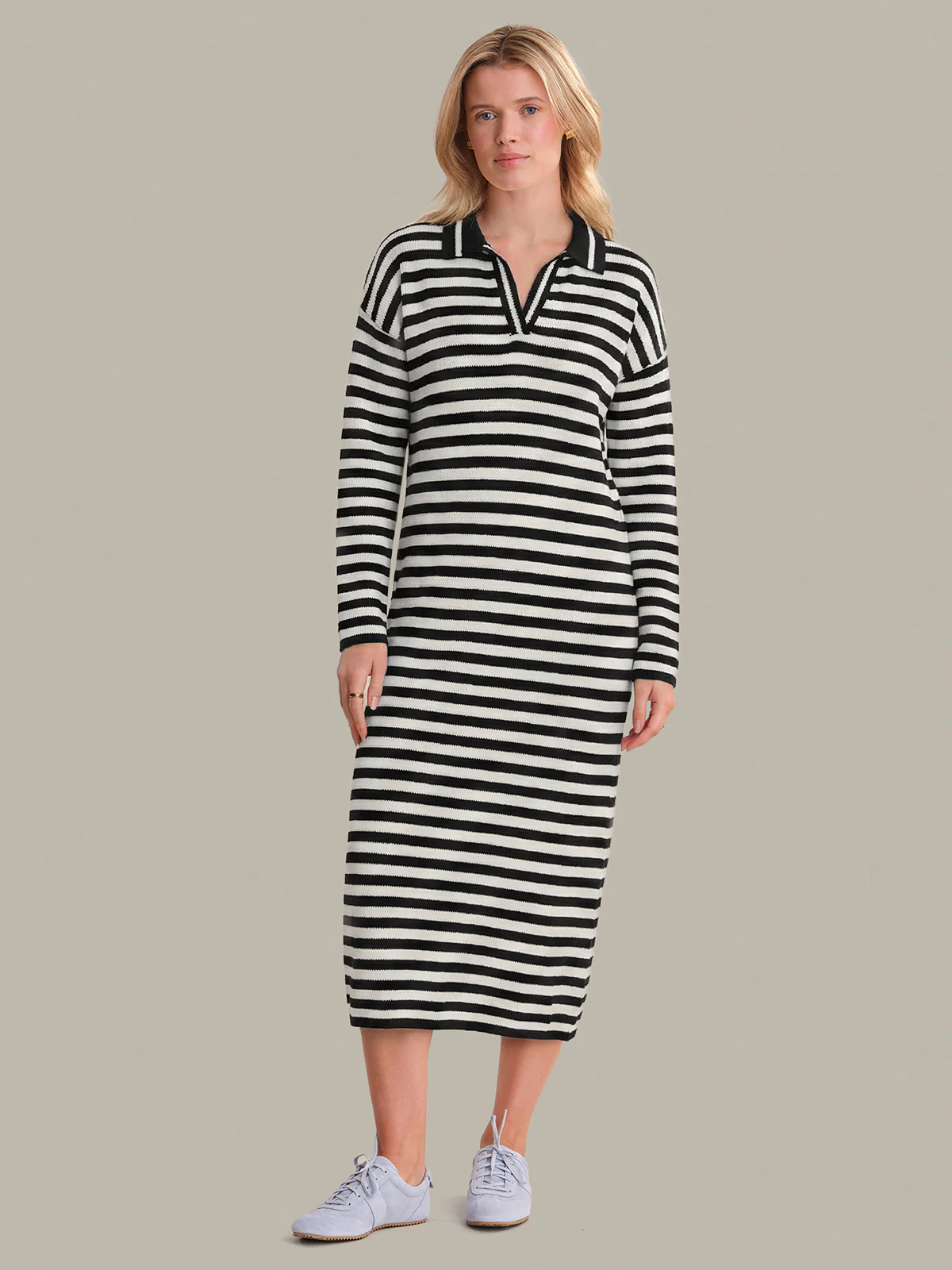 Raya: Cotton Stripe Polo Dress