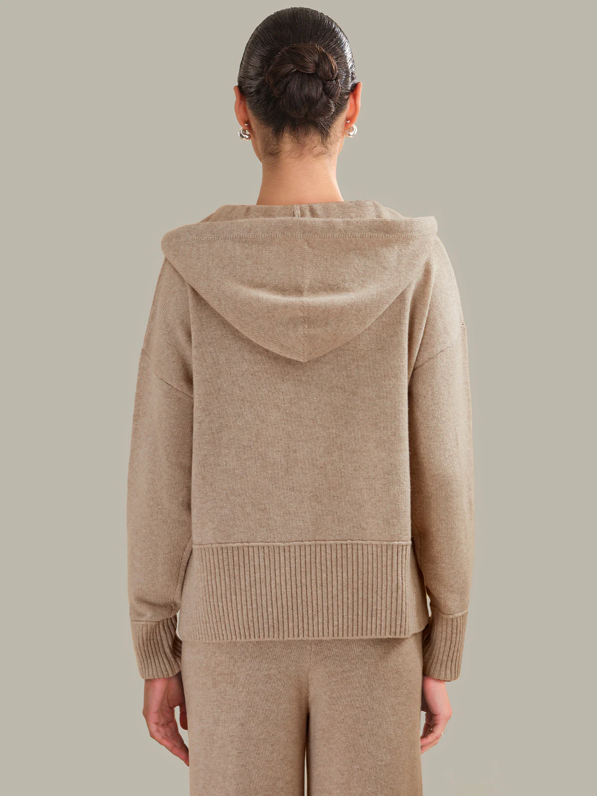 Rosalie: V-Neck Cashmere Blend Hoodie - Image 3
