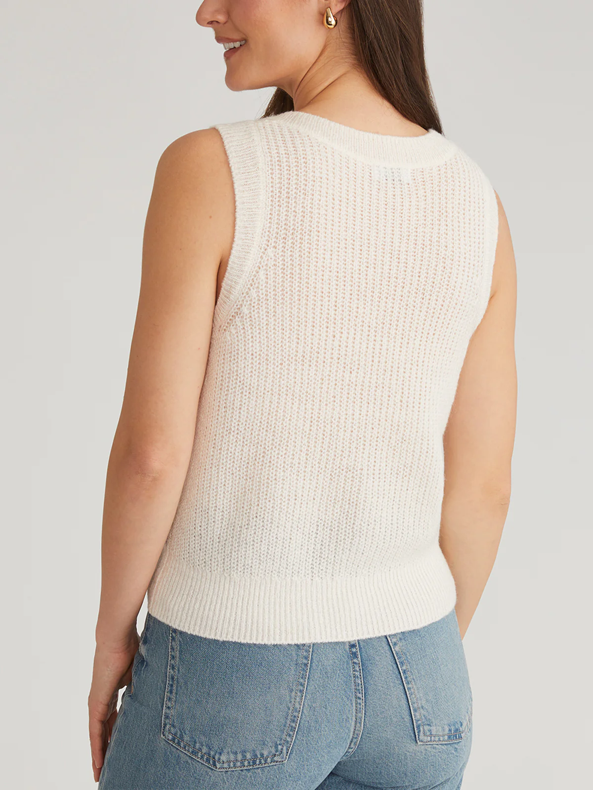 Serena: Pointelle V-Neck Vest - Image 3
