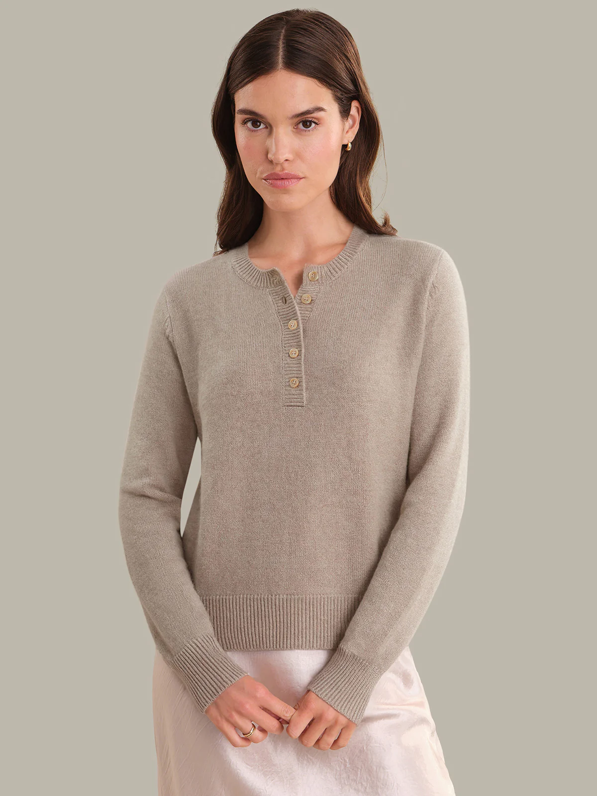 Sienna: Cotton Henley Placket Pullover