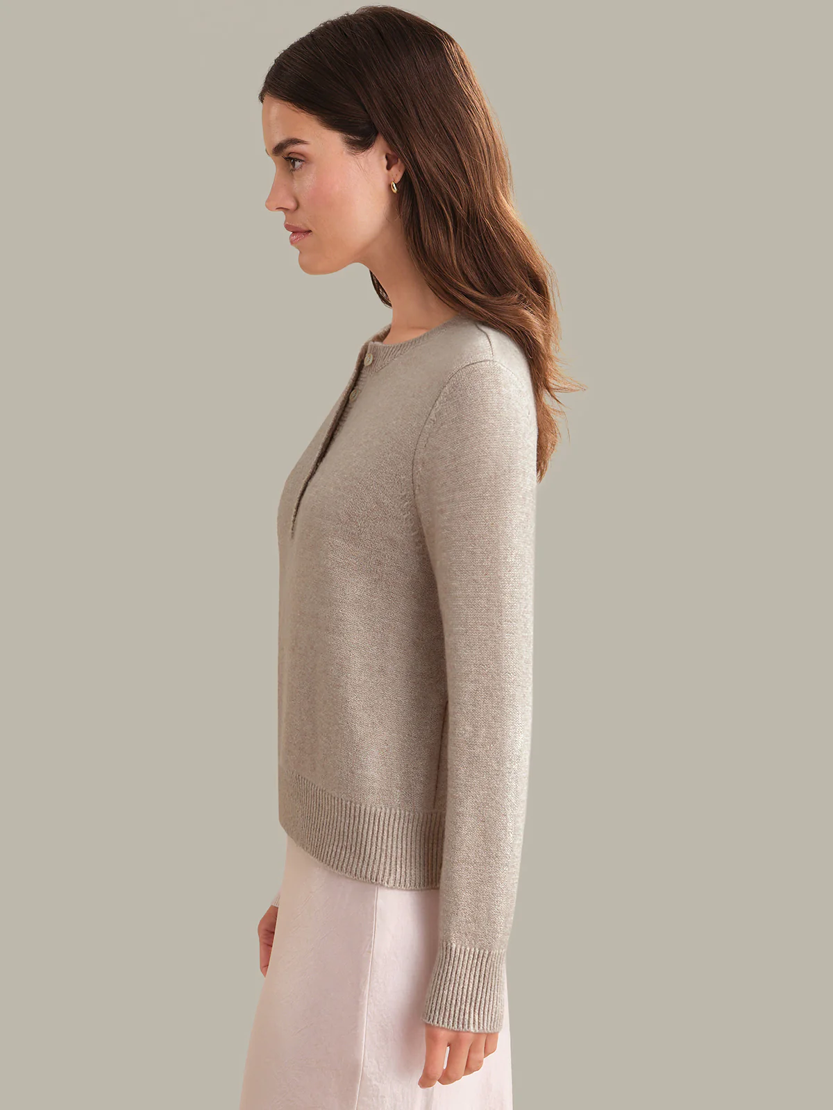 Sienna: Cotton Henley Placket Pullover - Image 2